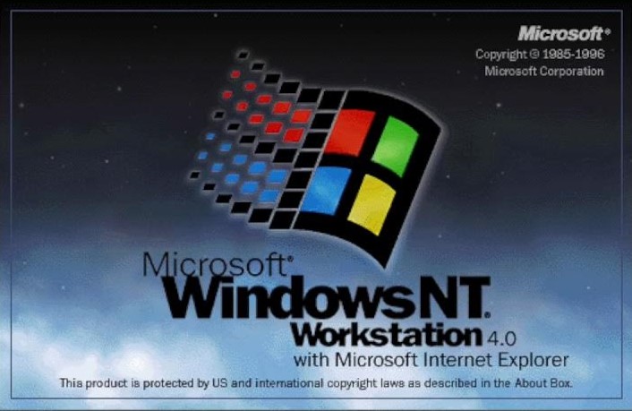 Windows NT 4.0 с Internet Explorer 4.0 дата выхода 1996 год